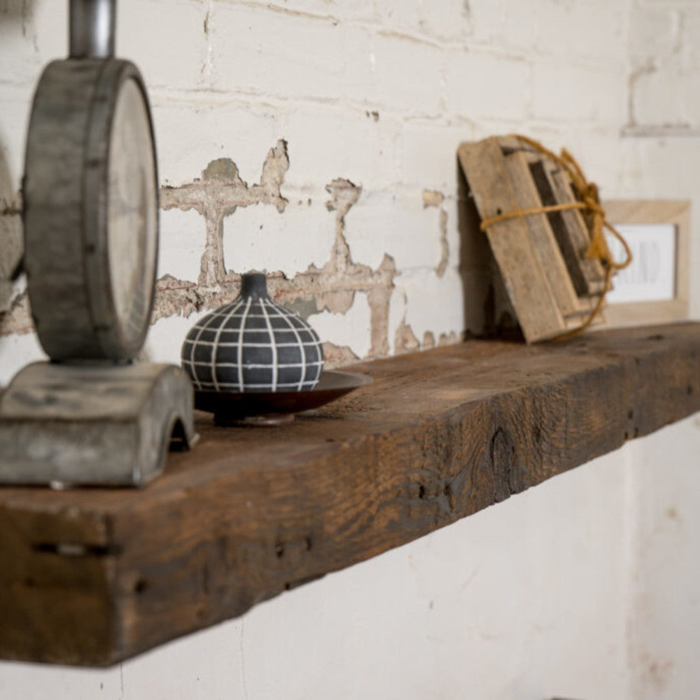 Rustic Farmhouse Reclaimed Barnwood Fireplace Mantel Floating Shelf –  Riley  Higgs