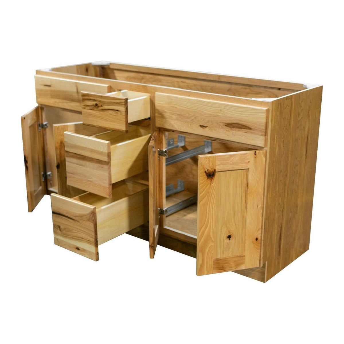 60 Inch Hickory Shaker Double Sink Bathroom Vanity with Drawers – Riley ...