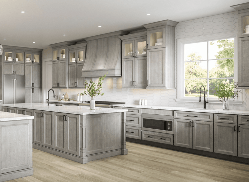 Greige Stained Kitchen Cabinets - Riley & Higgs