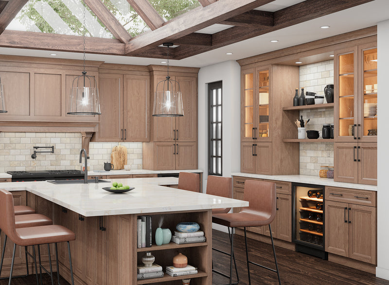 Toffee Stained Kitchen Cabinets