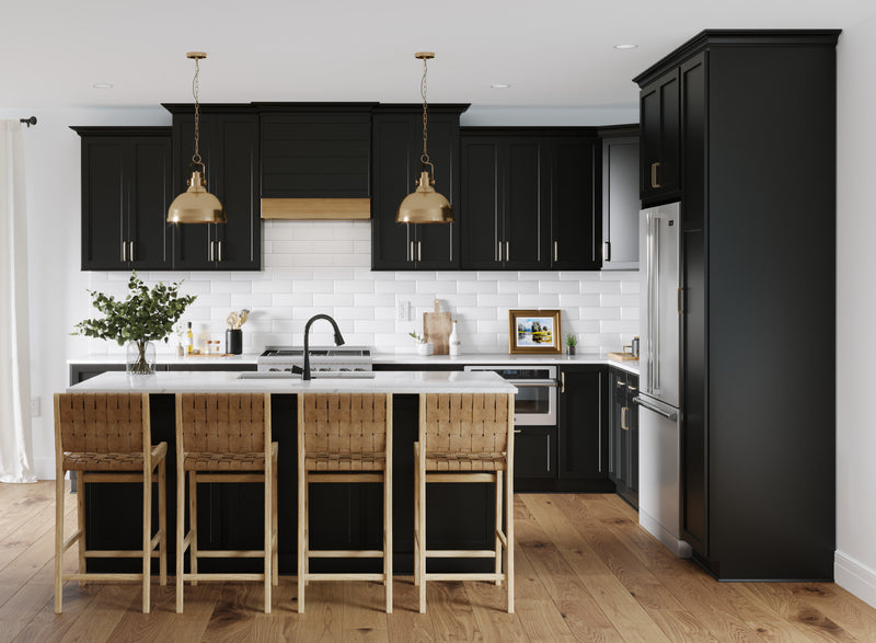 Black Stained Shaker Kitchen Cabinets