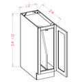 Sage Green 12" Full Height Door Base Cabinet w/ Tray Dividers