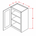 Sage Green 12"W X 30"H Wall Cabinet