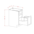 Honey Shaker 15" Base Cabinet w/ Single Trash Can Pullout
