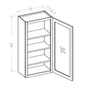 Classic White 15"W X 42"H Wall Glass Door Cabinet with Finished Interior