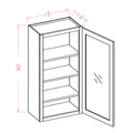 Honey Shaker 15"W X 30"H Wall Glass Door Cabinet with Finished Interior