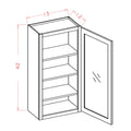 Honey Shaker 15"W X 42"H Wall Glass Door Cabinet with Finished Interior