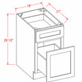 Classic White 18"W X 21"D X 29-1/2"H Two Drawer File Base Cabinet