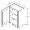 Sage Green 18"W X 30"H Wall Cabinet