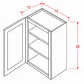 Sage Green 18"W X 36"H Wall Cabinet