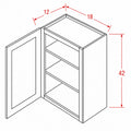 Sage Green 18"W X 42"H Wall Cabinet