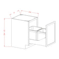 Honey Shaker 21" Full Height Door Base Cabinet w/ Double Trash Can Pullout