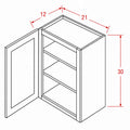 Honey Shaker 21"W X 30"H Wall Cabinet