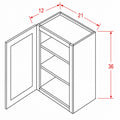 Sage Green 21"W X 36"H Wall Cabinet