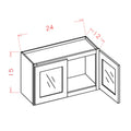 Honey Shaker 24" W x 15" H Stacker Wall Glass Door Cabinet with Finished Interior