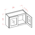 Honey Shaker 24" W x 18" H Stacker Wall Glass Door Cabinet with Finished Interior