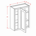 Sage Green 27"W X 30"H Wall Blind Corner Cabinet