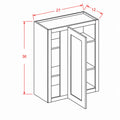Sage Green 27"W X 36"H Wall Blind Corner Cabinet