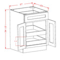 Classic White 27" Base Cabinet w/ 2 Rollout Shelves