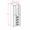 White Shaker 30"W x 84"H Wall Pantry