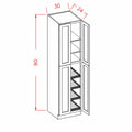 Honey Shaker 30"W X 90"H Utility Cabinet w/ 4 Rollout Trays