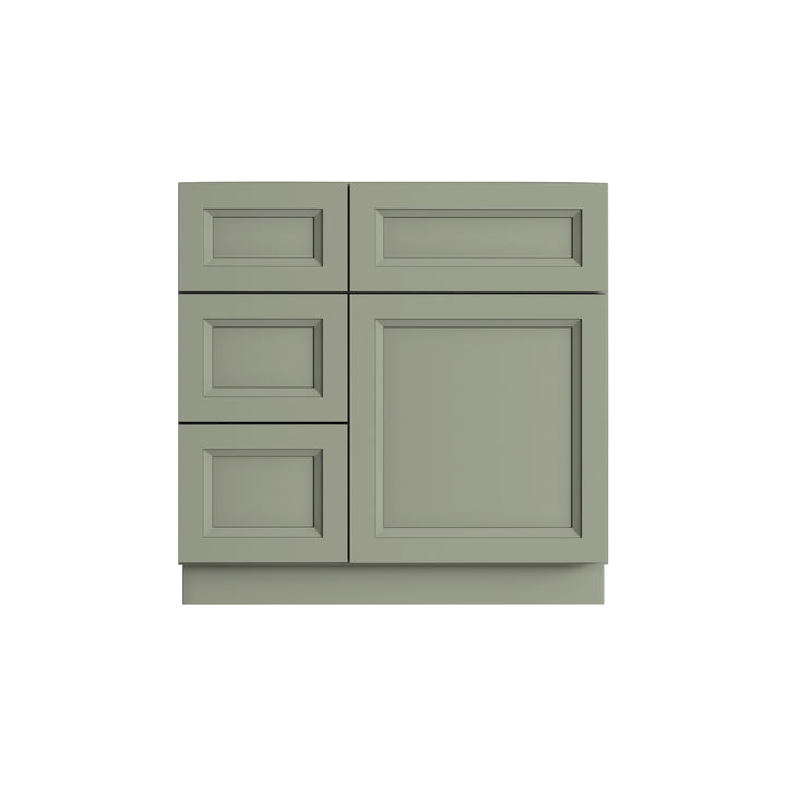 Sage Green 30" Bathroom Vanity Combo w/ Drawers on Left