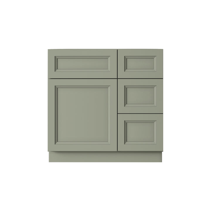 Sage Green 30" Bathroom Vanity Combo w/ Drawers on Right