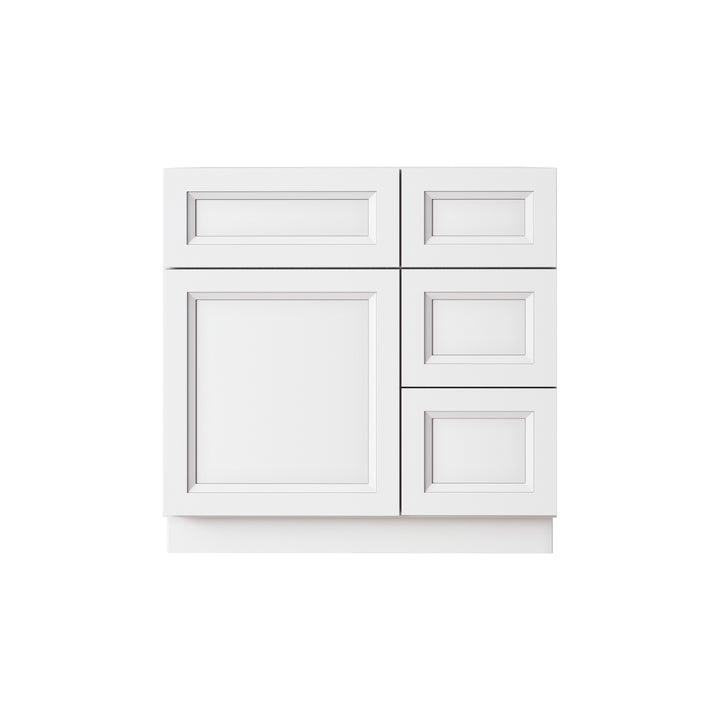 Classic White 30" Bathroom Vanity Combo w/ Drawers on Right