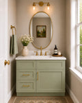 30 Inch Sage Green Shaker Vanity Combo w/ Drawers on Left