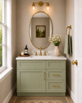 30 Inch Sage Green Shaker Vanity Combo w/ Drawers on Right