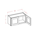 Classic White 30"W X 12"H Wall Cabinet