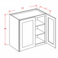 Classic White 33"W X 36"H Wall Cabinet