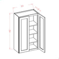 Classic White 33"W X 42"H Wall Cabinet