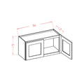 Classic White 36"W X 15"H Wall Cabinet