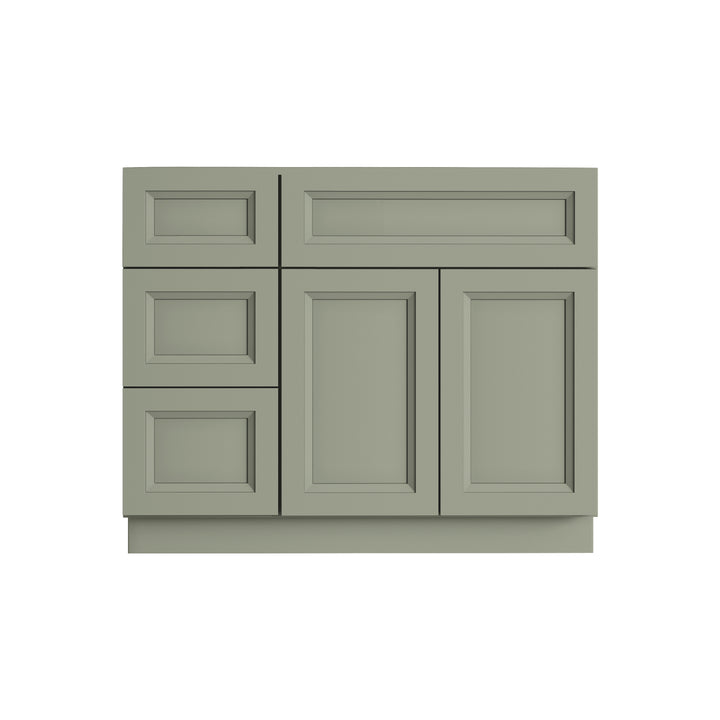 Sage Green 36" Bathroom Vanity Combo w/ Drawers on Left