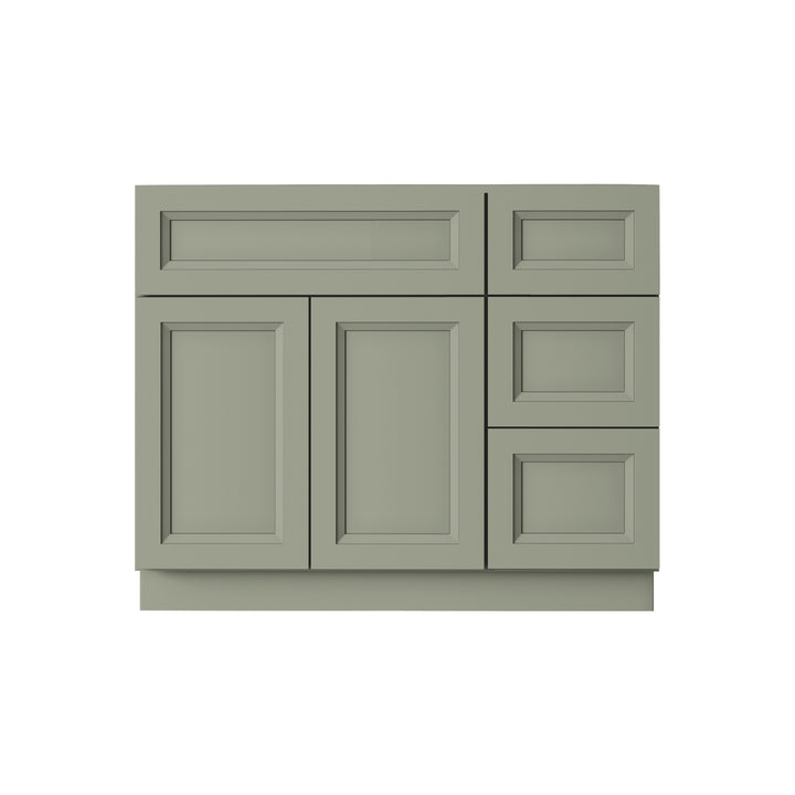 Sage Green 36" Bathroom Vanity Combo w/ Drawers on Right