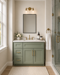 36 Inch Sage Green Shaker Vanity Combo w/ Drawers on Left