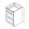 Sage Green 21" 3-Drawer Base Cabinet