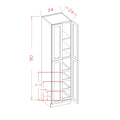 Honey Shaker 24"W X 90"H Utility Cabinet w/ 4 Rollout Trays
