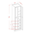 Classic White 24"W X 96"H Utility Cabinet w/ 4 Rollout Trays