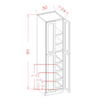 Classic White 30"W X 90"H Utility Cabinet w/ 4 Rollout Trays