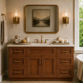 54 Inch Saddle Brown Bathroom Vanity Combo w/ Drawers