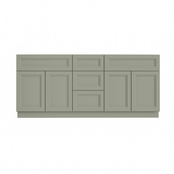 Sage Green 72" Double Sink Bathroom Vanity Combo w/ Drawers