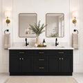 60 Inch Black Shaker Vanity Double Sink Base w/ Drawers