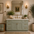 60" Sage Green Bathroom Vanity Combo with Side Drawers