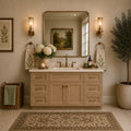 60 Inch Toffee Stained Bathroom Vanity Combo w/ Drawers