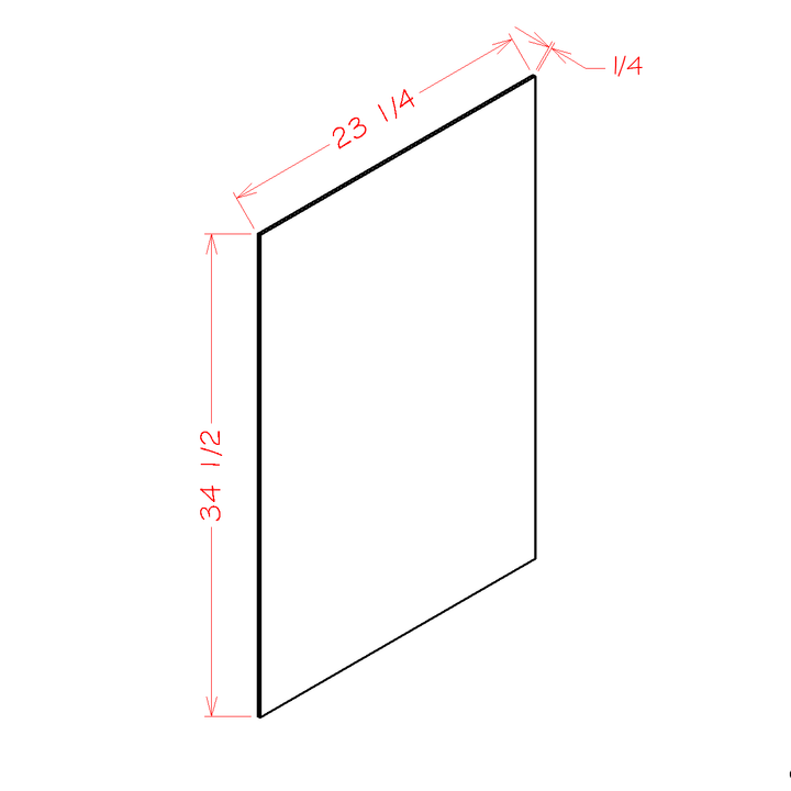 White Slim Shaker 23 1/4"W X 34 1/2"H Base Skin Panel