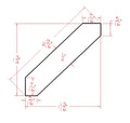 Toffee Stained 1-13/16"D X 1-3/4"H X 96"W Angle Crown Molding