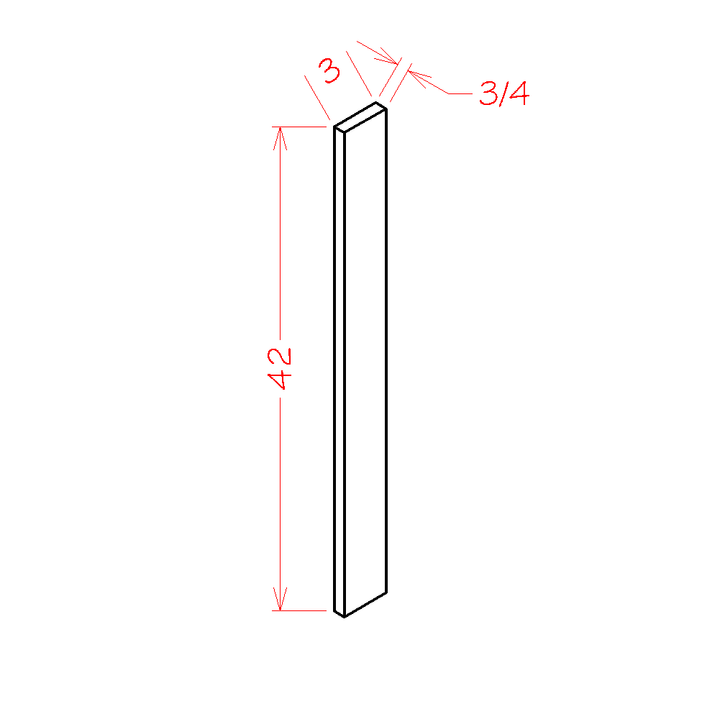 Grey Shaker 3"W x 42"H Base & Wall Filler