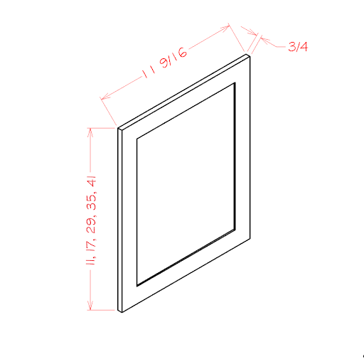 White Slim Shaker 11-1/2"W X 41"H Wall Decorative Door Panel